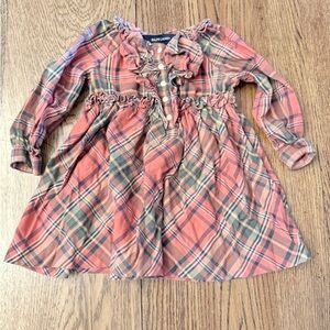 Ralph Lauren Plaid Kids Dress Sz 12 month - Red and Green Holiday AI